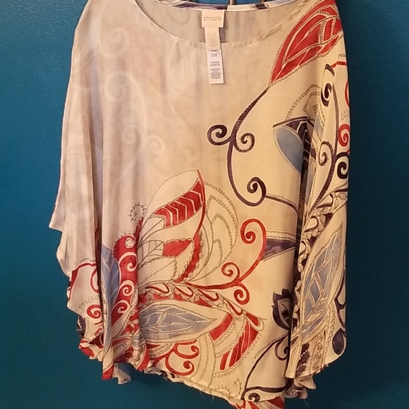 Chico's Tops - Chico's print poncho sizeS/M could fit Large